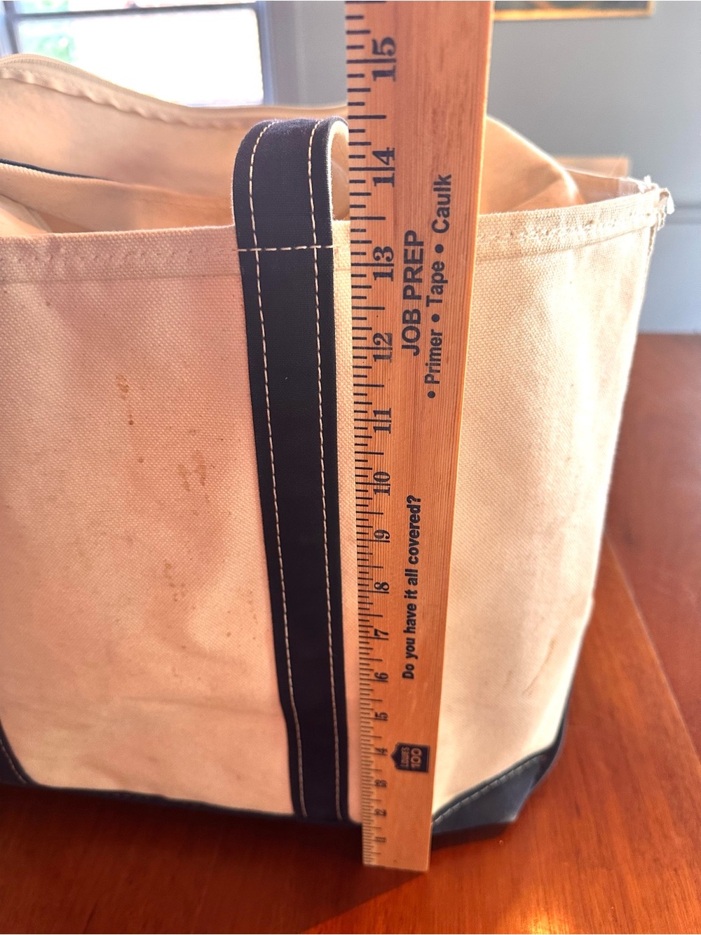 Vintage L.L.Bean Boat & Tote Large Zip Top Navy Canvas Green Label USA 🇺🇸 - Picture 12 of 15